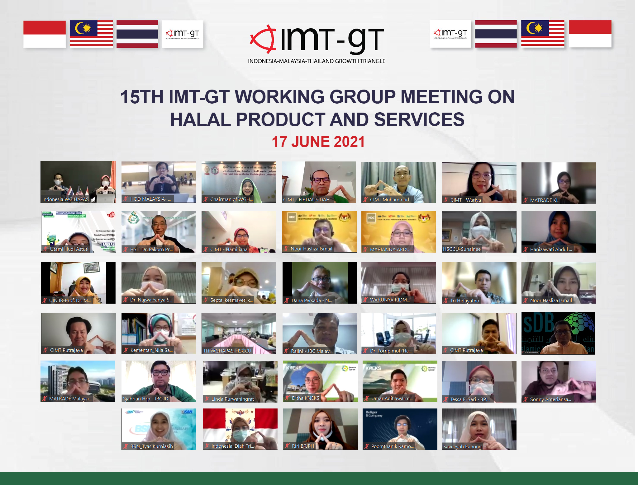 15th IMT-GT Working Meeting on Halal Product and Services