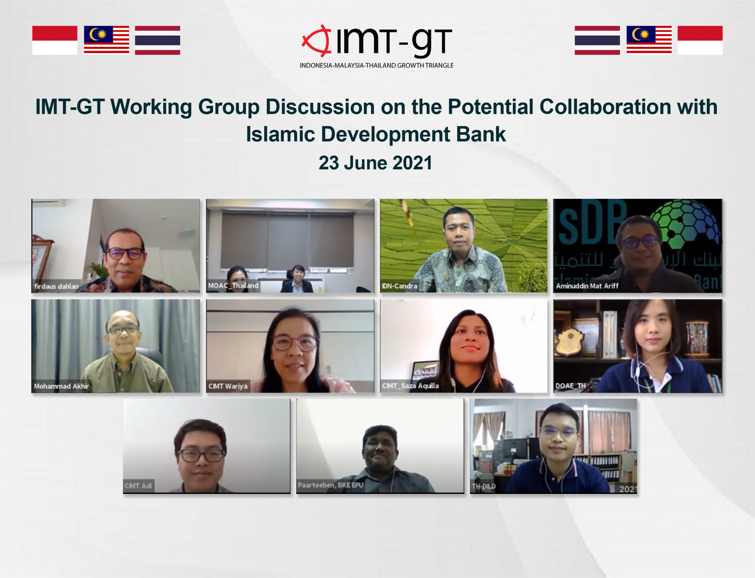 Read more about the article IMT-GT Working Group Discussion on the Potential Collaboration with the Islamic Development Bank under the Reverse Linkage Programme for Agriculture and Agro-based Industry