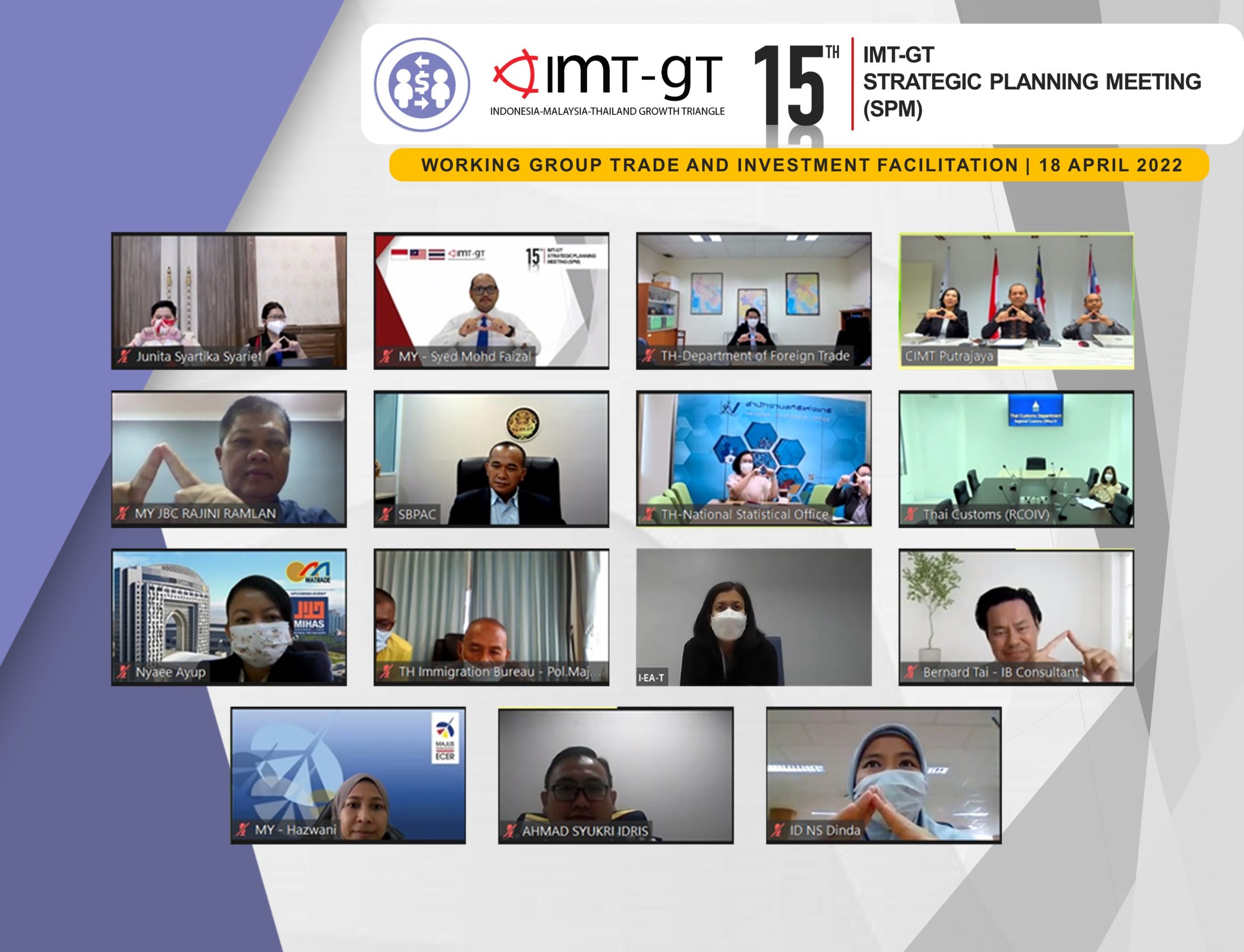 Read more about the article 15TH IMT-GT STRATEGIC PLANNING MEETING (SPM) – BREAKOUT SESSION OF WORKING GROUP ON TRADE AND INVESTMENT FACILITATION (WGTI)
