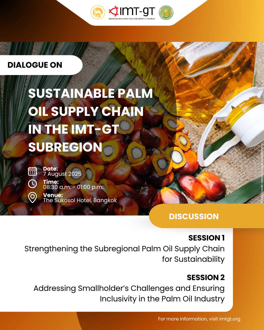 Read more about the article ANNOUNCEMENT: Dialogue on Sustainable Palm Oil Supply Chain in the IMT-GT Subregion in Bangkok