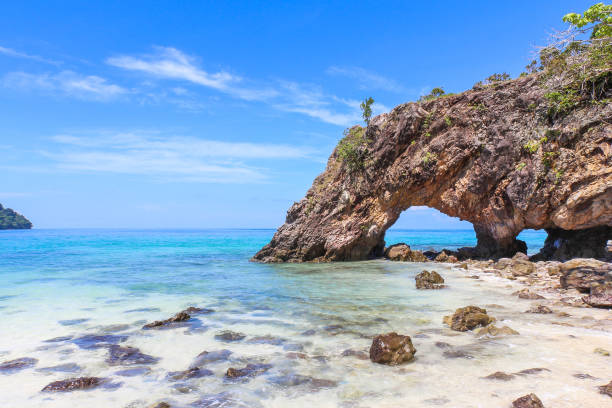 Stone arch at Khai Island, Tarutao National Park, Satun Province, Thailand